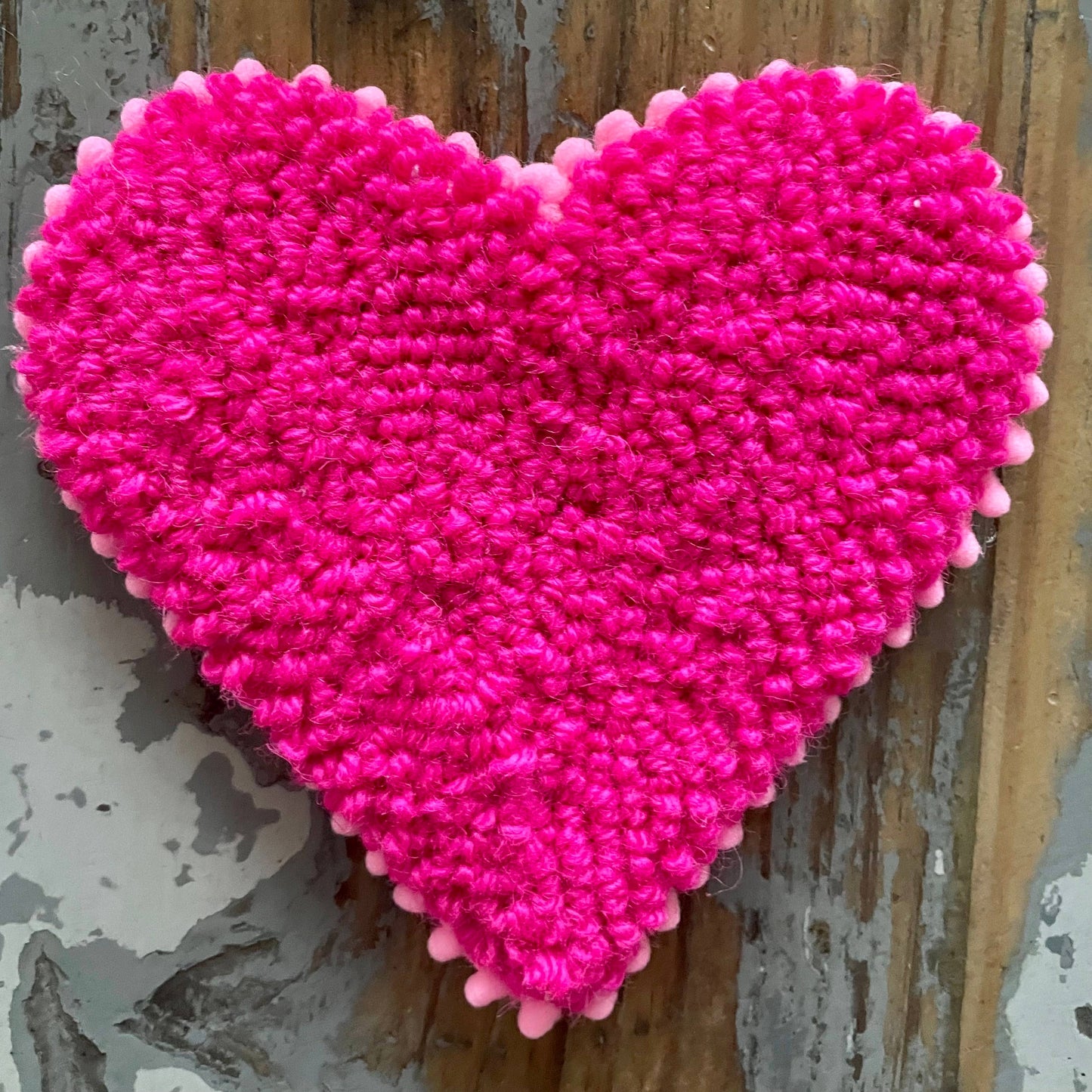 Heart Mug Rug Coaster: Pink