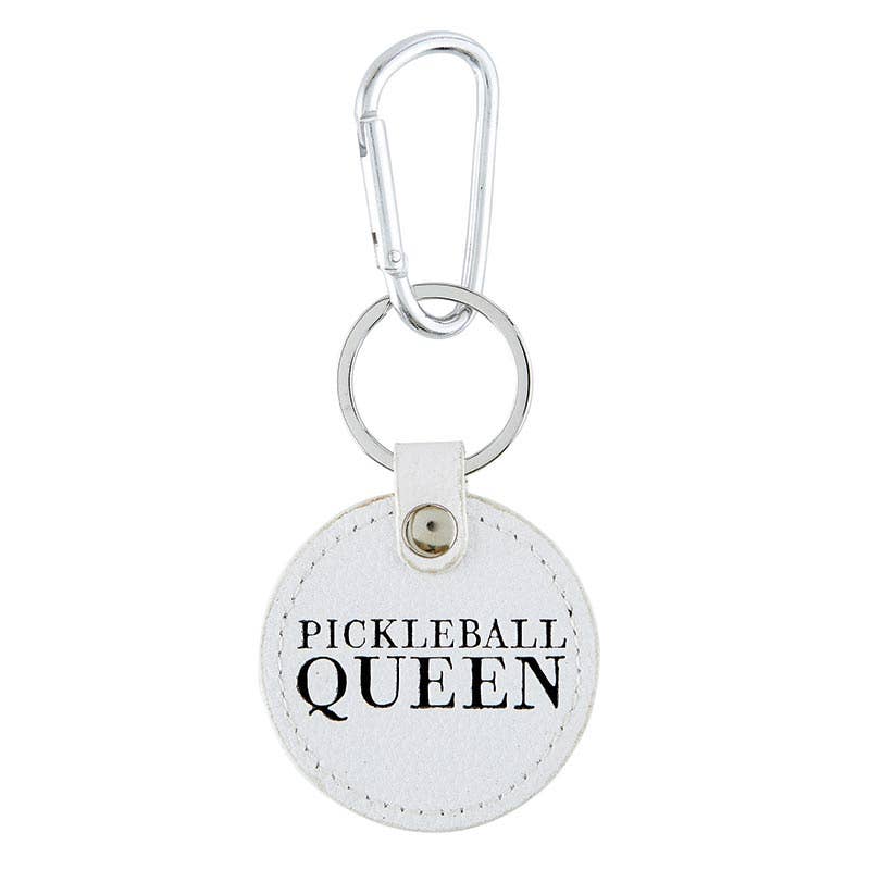 Round Leather Keychain - Pickleball Queen