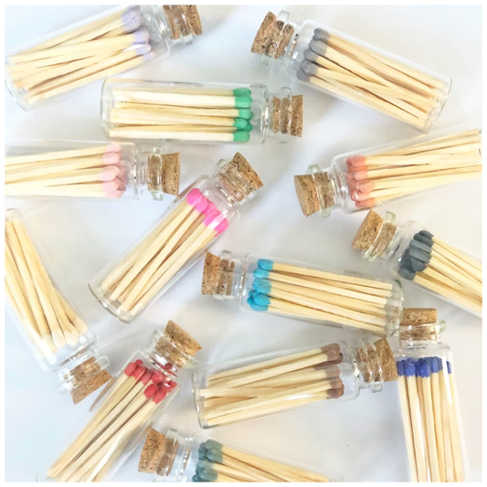 Matches | Apothecary Matchstick Jar | Strike On Glass Bottle: Rainbow