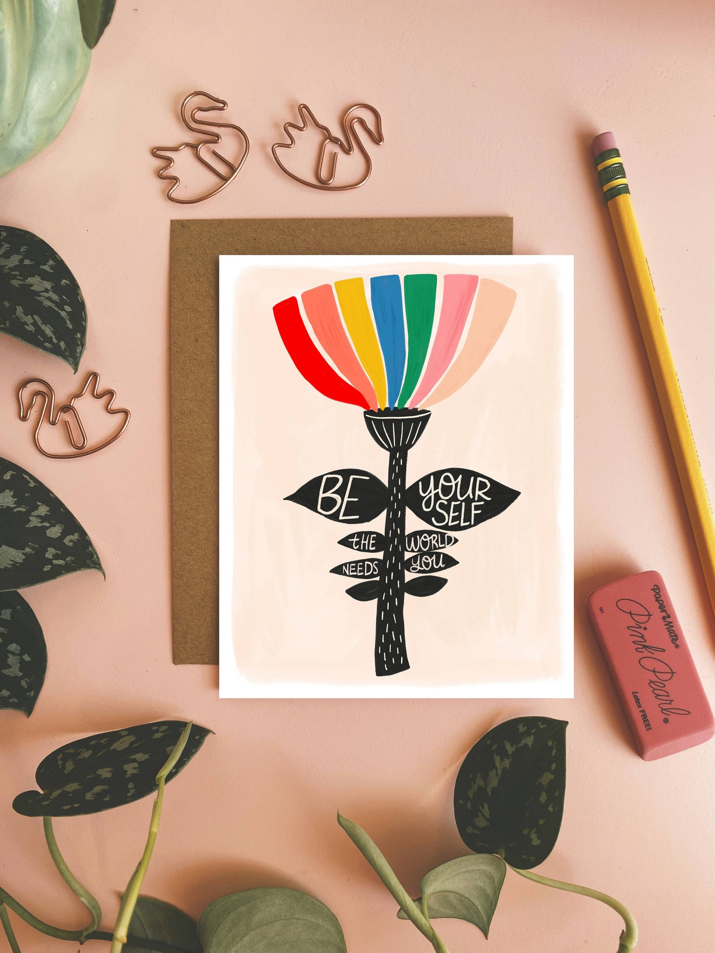 Be Yourself - The World Needs You Postcard: 4.25 x 5.5 inches