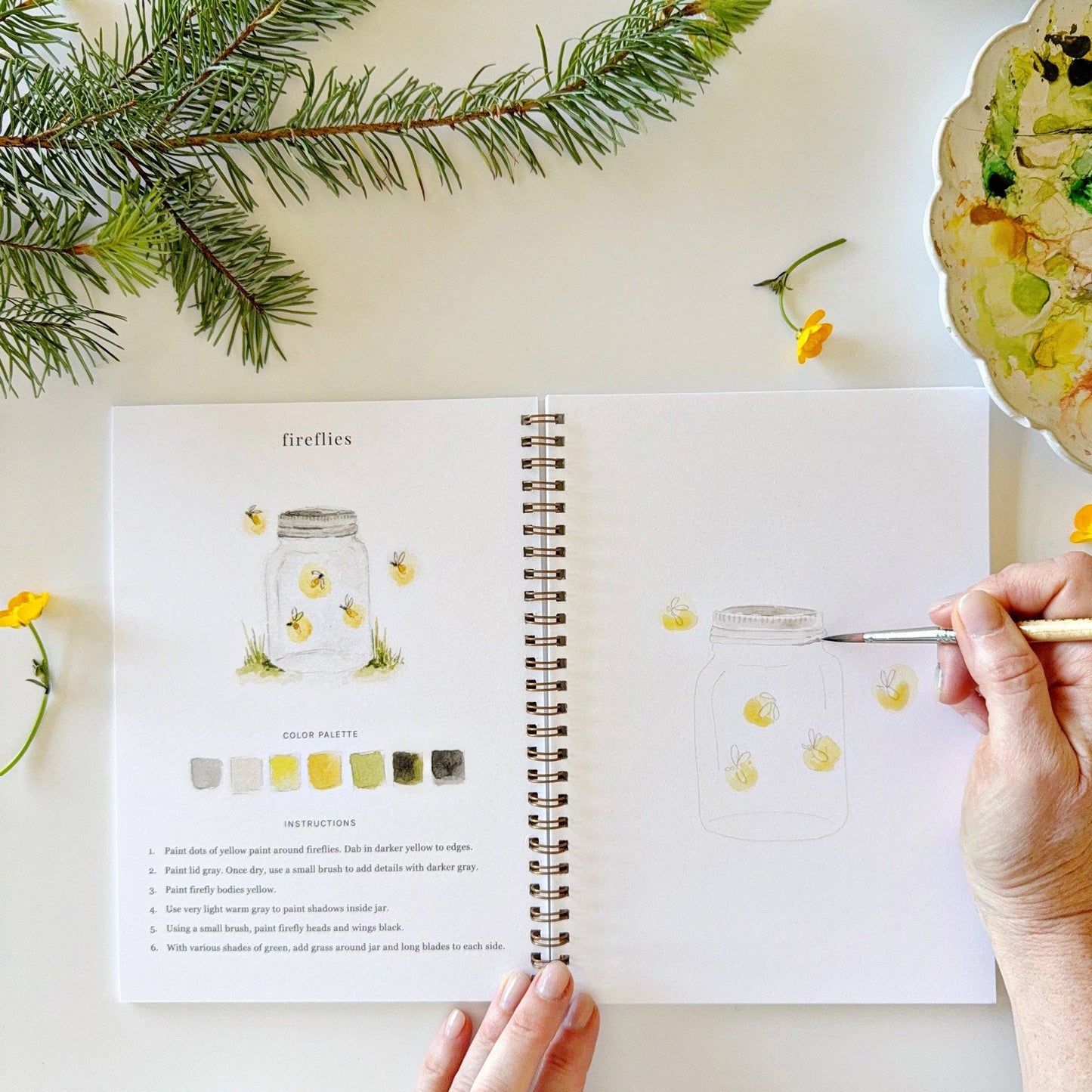 Camping watercolor workbook