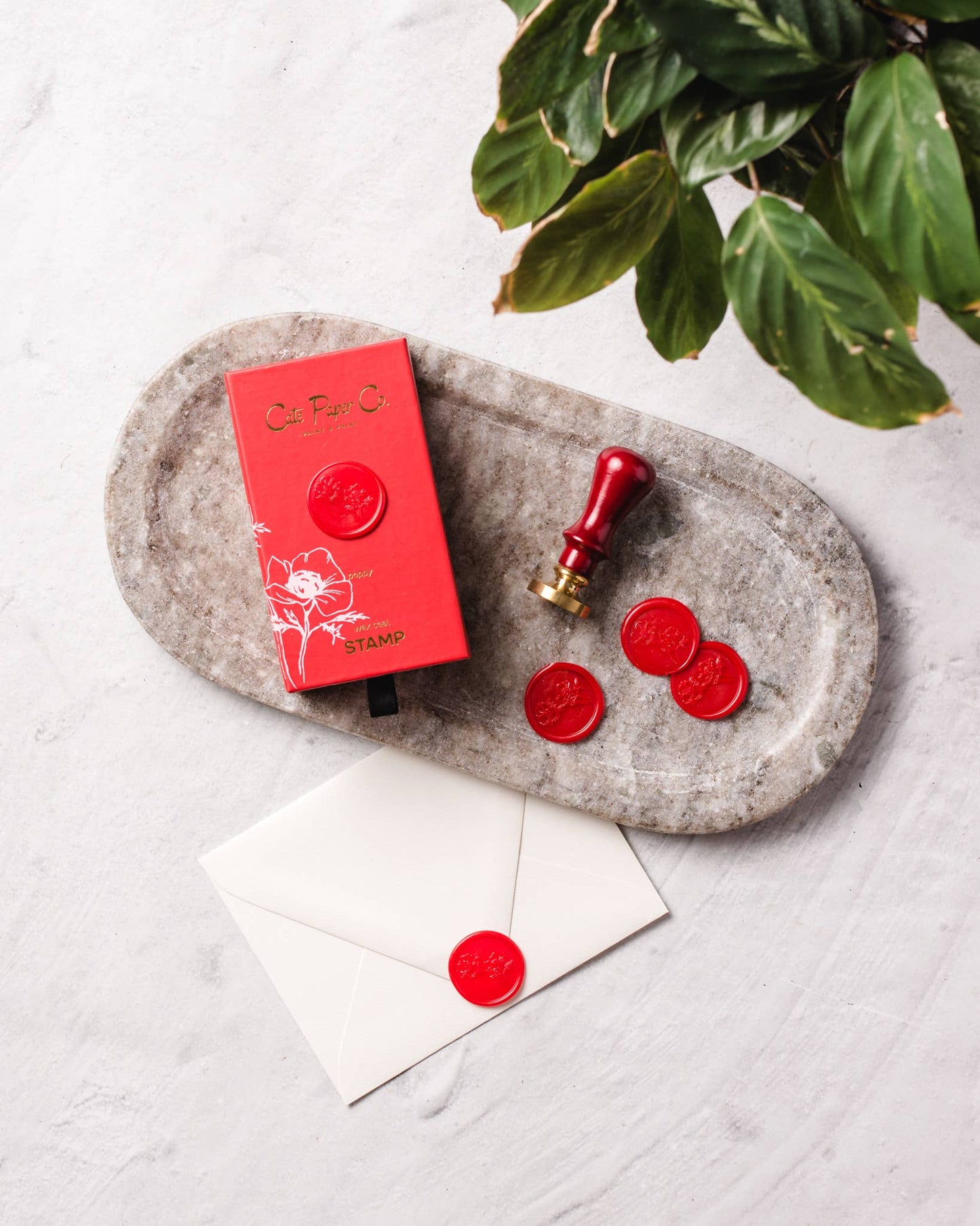 Poppy: Wax seal stamp and wax stick set