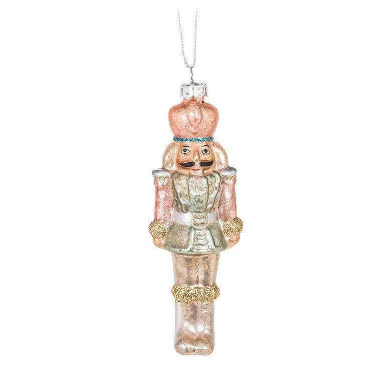 Small Pink/Turquoise Nutcracker Ornament-4.5"H