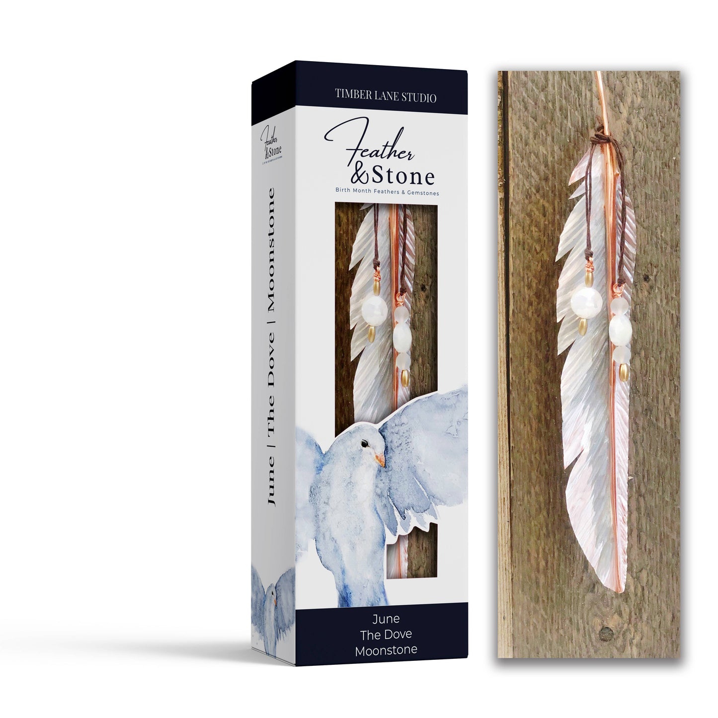 Feather + Stone Birth Month Feathers: January