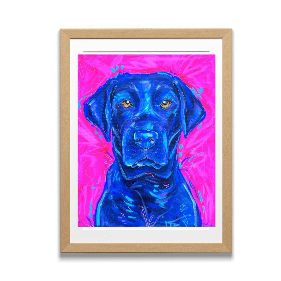 Black Lab Dog Art Print Pet Gift: 5x7