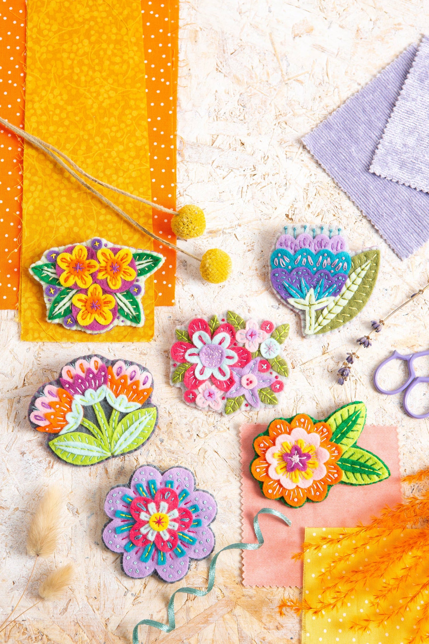 Marianne Flower Felt Craft Brooch Kit | Complete Craft Kit