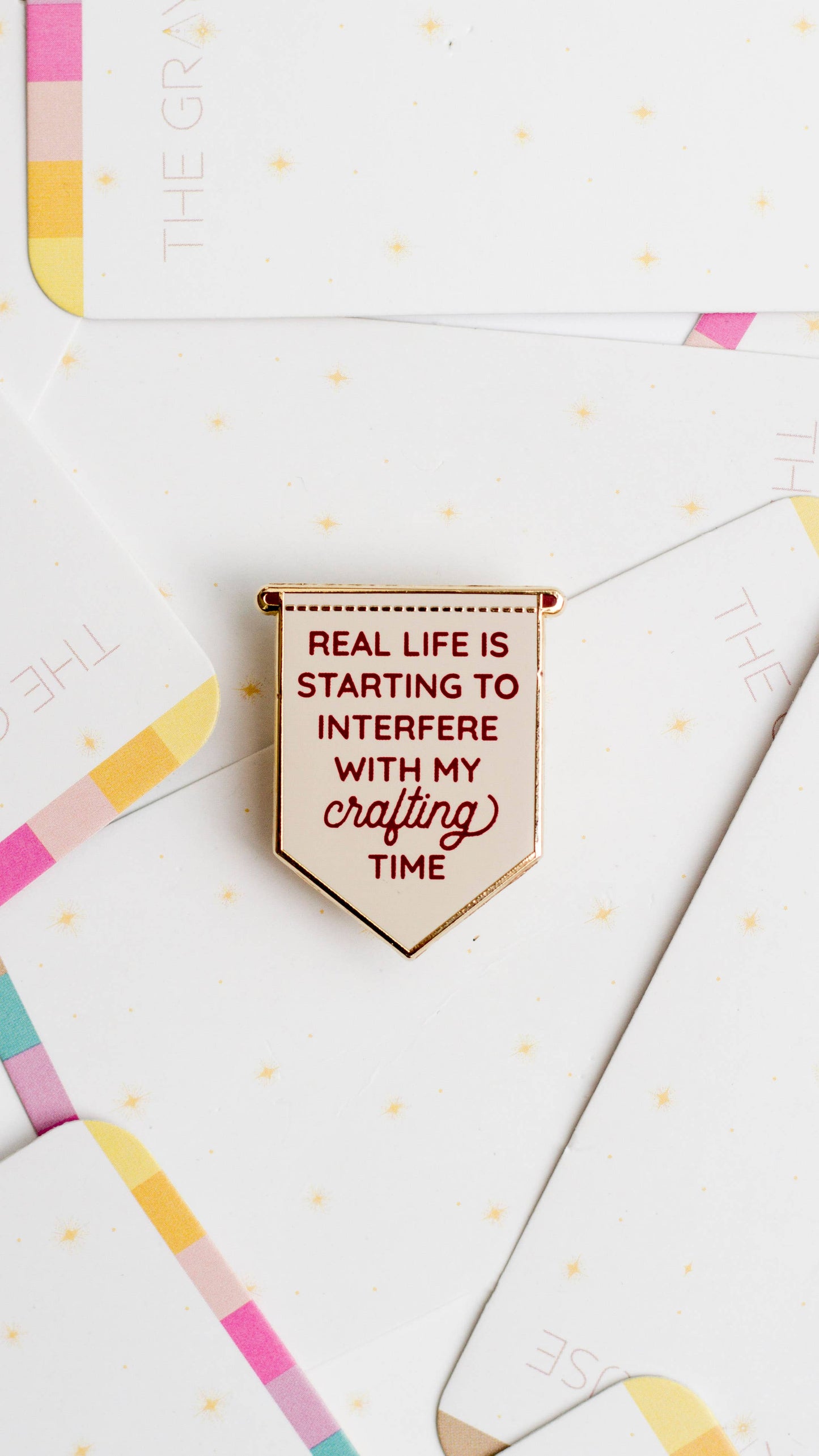 Crafting Banner Enamel Pin
