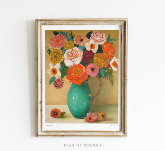 Wheat Roses Art Print - 8.5" X 11"