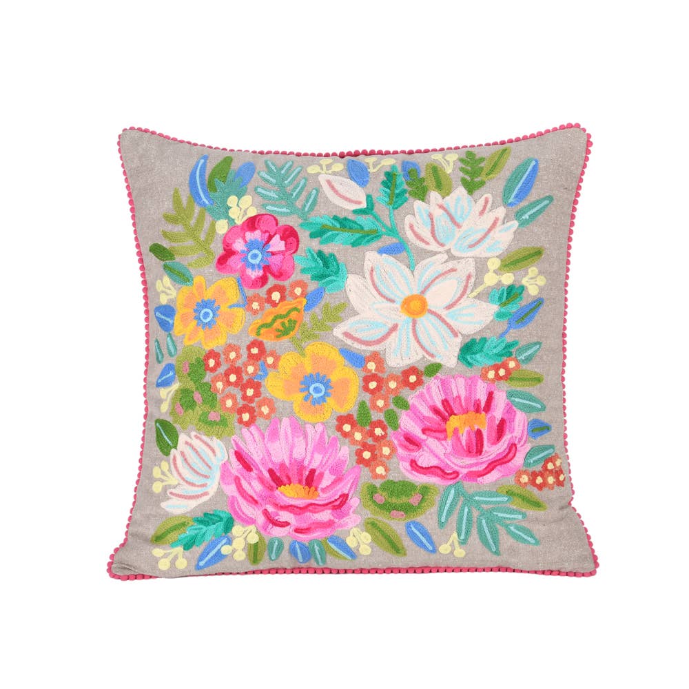 SPRING FLORAL PILLOW  NAT CHAMBRE 18x18