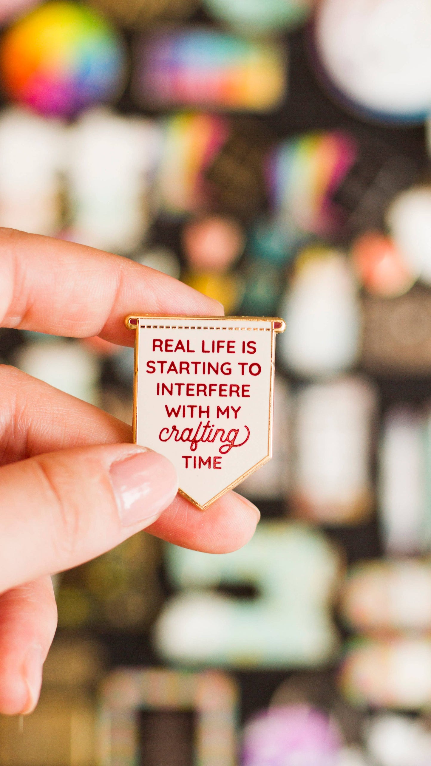 Crafting Banner Enamel Pin