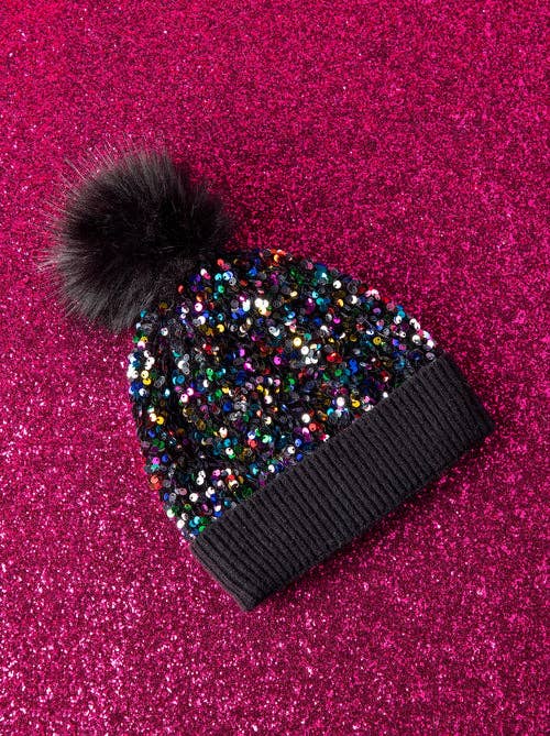 FIESTA SEQUIN HAT: Black