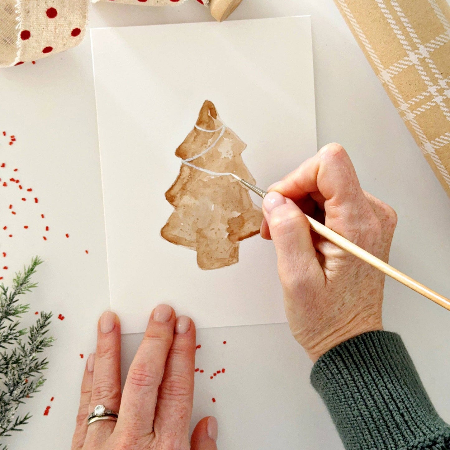 Gingerbread paintable notecards