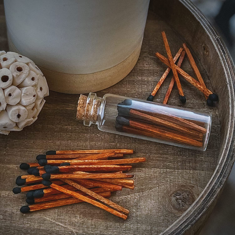 Matches | Apothecary Matchstick Jar | Strike On Glass Bottle: Rainbow