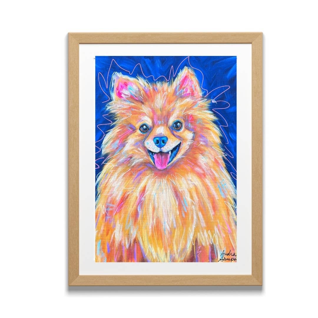 Pomeranian Dog Art Print Pet Gift: 5x7