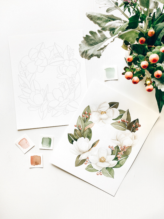 Floral Wreath Watercolor Kit
