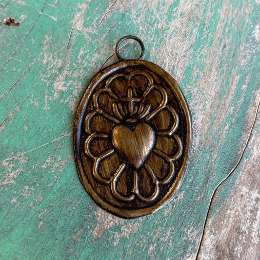 Brass Medallions: Oval Sacred Heart