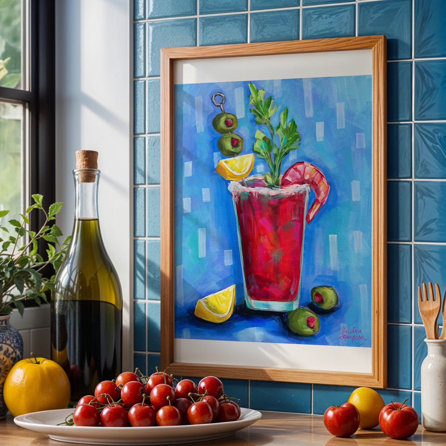 Cocktail Wall Art, Bar Cart, Dopamine Decor, Colorful Kitchen Poster, Food Art Prints: 16x20 print on paper