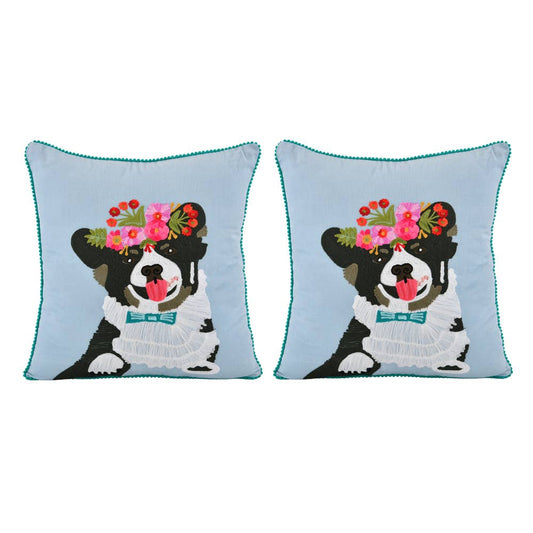 NEW HAPPY DOG  PILLOW 18X18