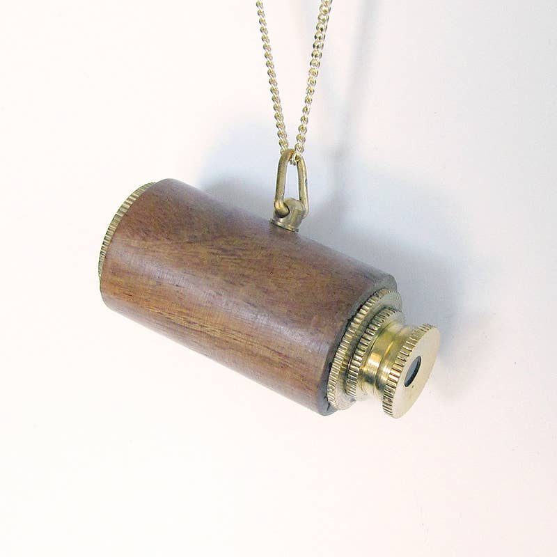 Wood Telescope Necklace: 28 Inch