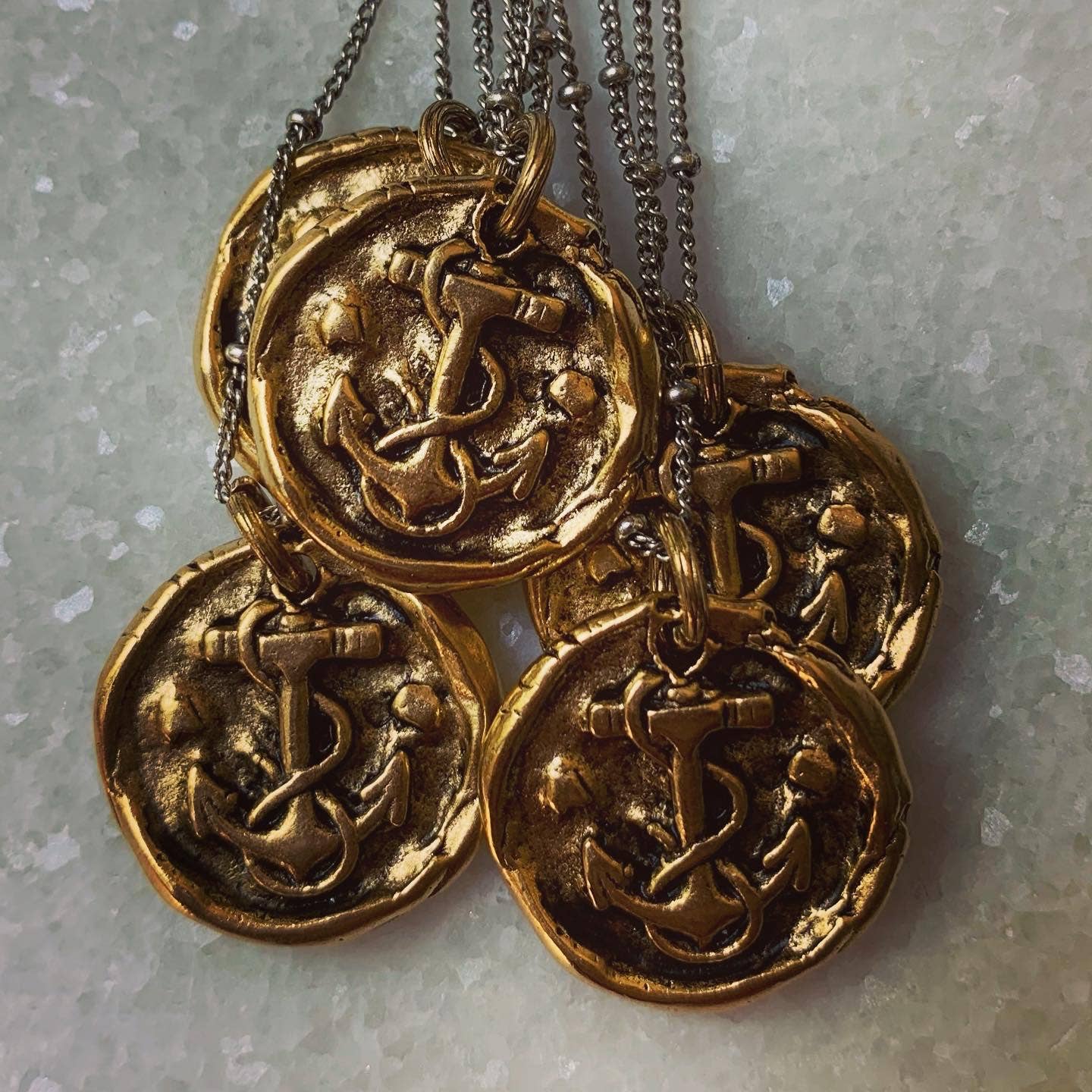 Anchor: Silver Charm/Gold Chain