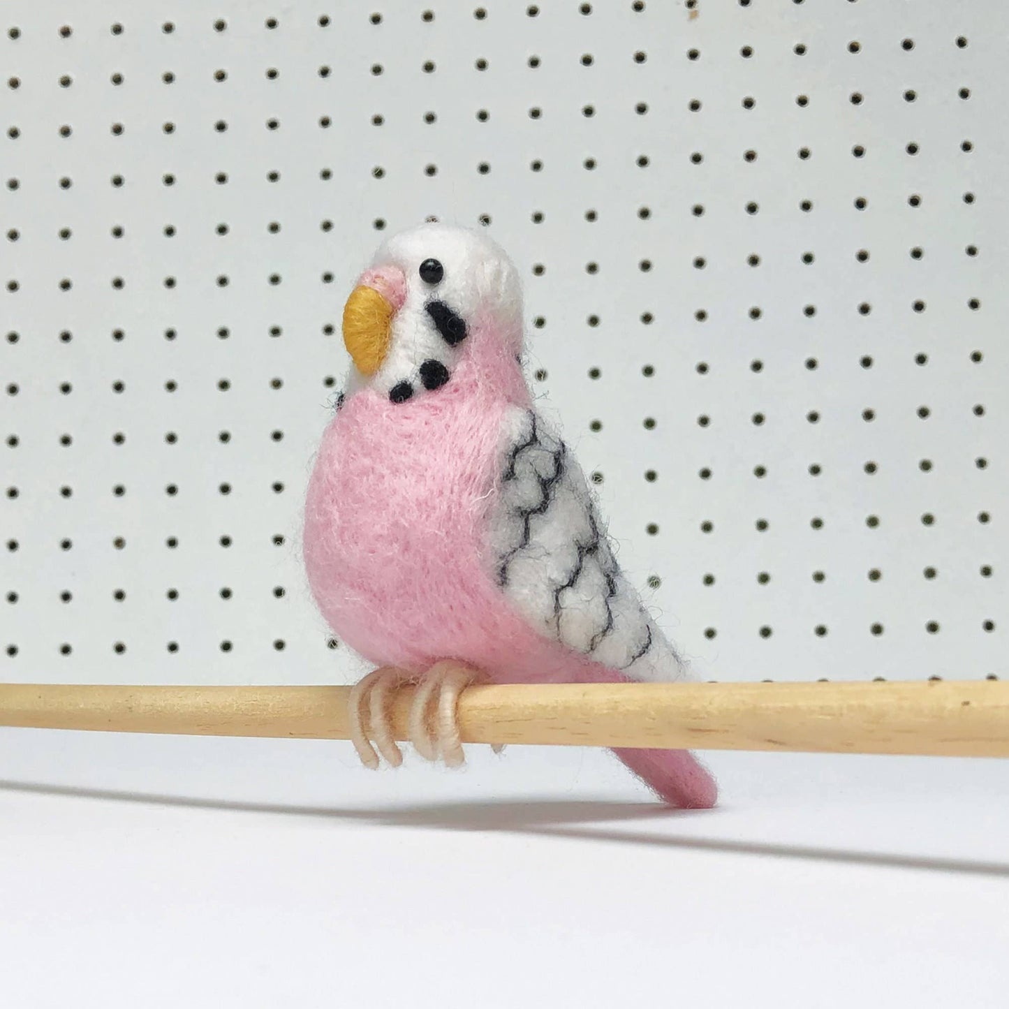 Needle Felting Kit Budgie. Make A Pink Budgerigar From Wool.