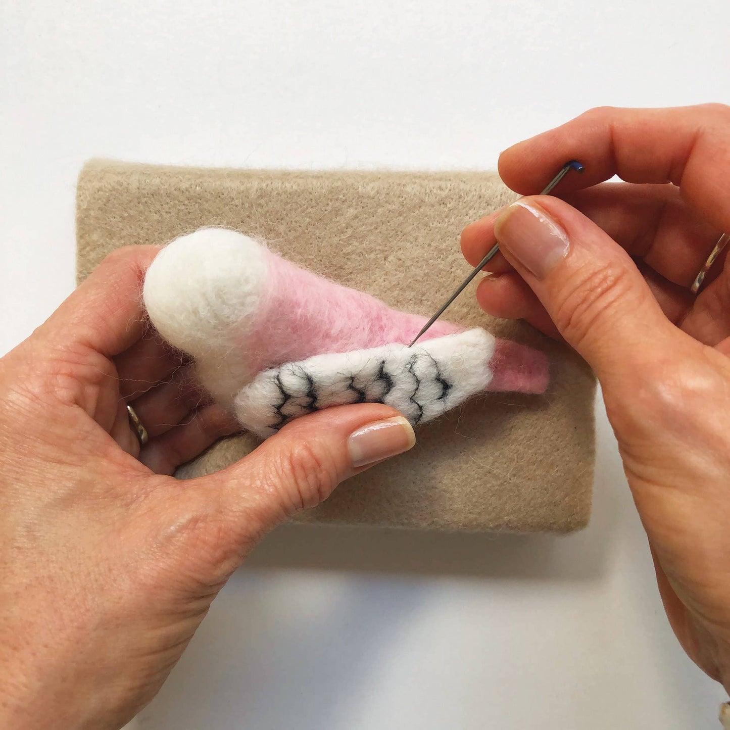 Needle Felting Kit Budgie. Make A Pink Budgerigar From Wool.