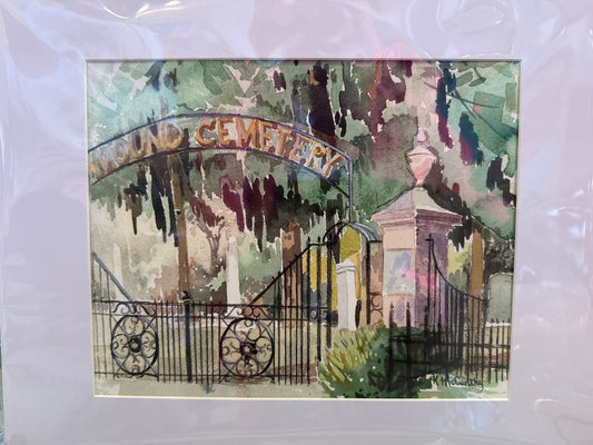 Mound Cemetery Watercolor Print by Katie McCarthy