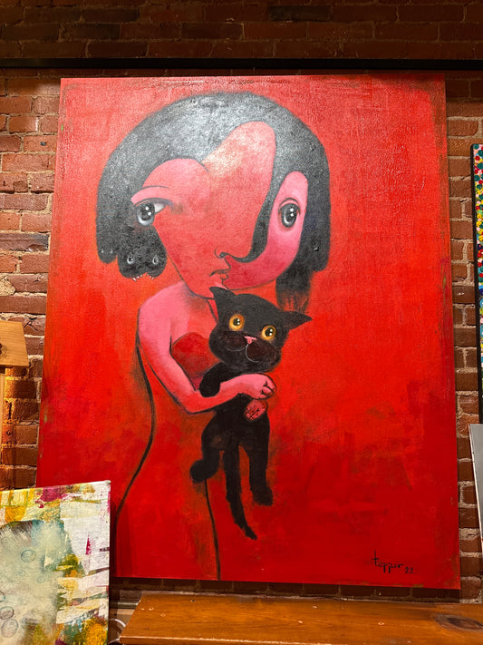 Black Cat Art Paul Tepper ORIGINAL ART