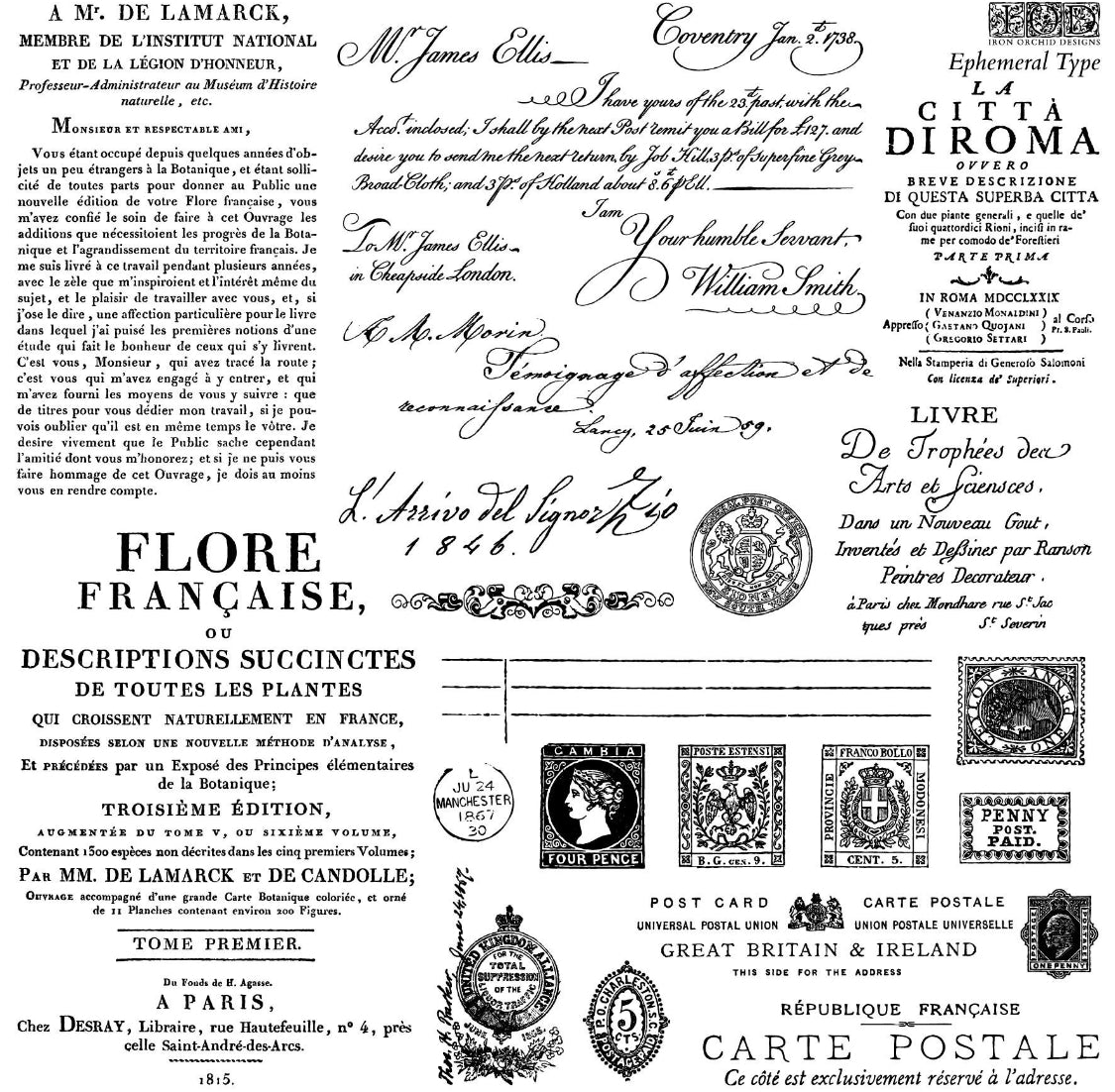 Ephemeral Type 12x12 IOD Stamp™