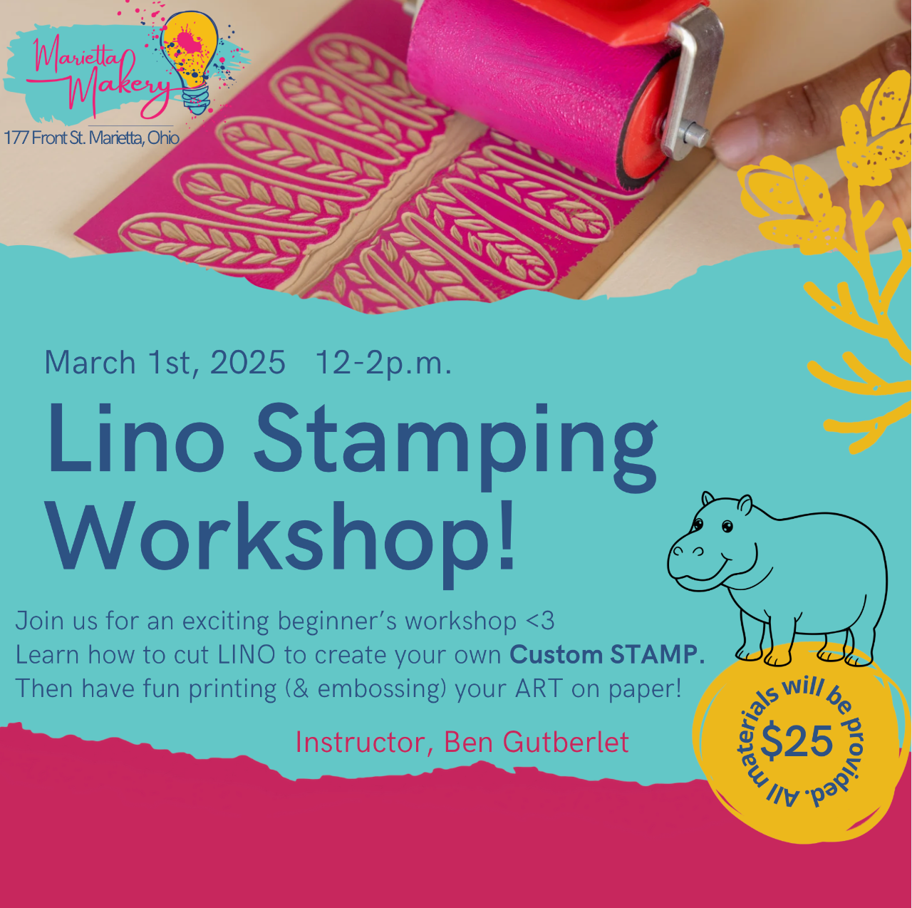 3/1/25 Lino Custom Stamp Workshop