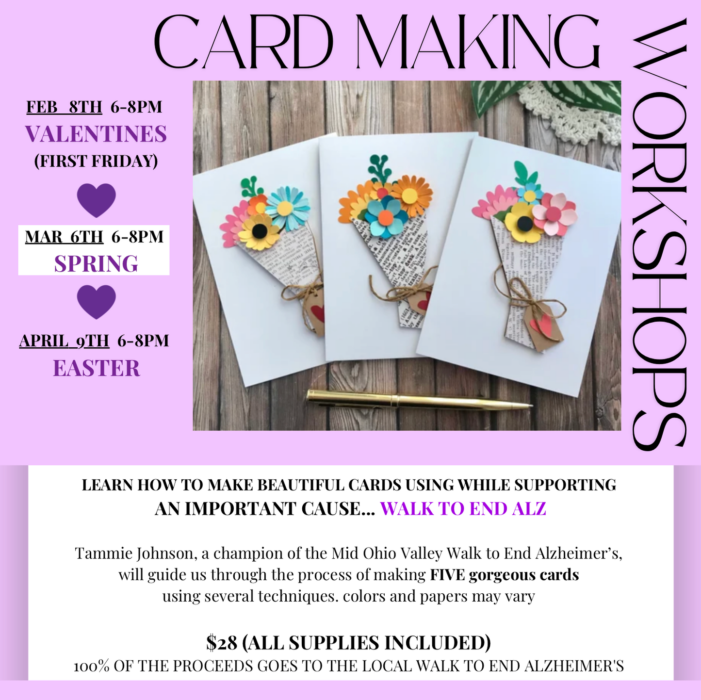 3/6/25 Card Making Workshop: To END ALZ