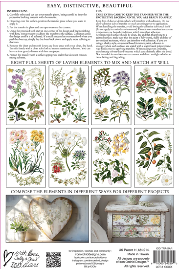 SARAH FEATON’S BOTANICALS IOD Transfer 8X12 PAD™ SUMMER 2025