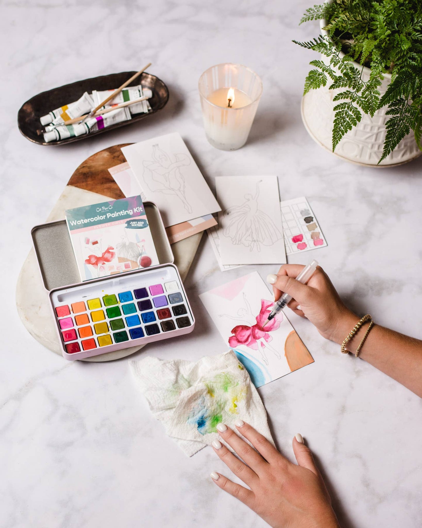 Flower Girls watercolor painting kit