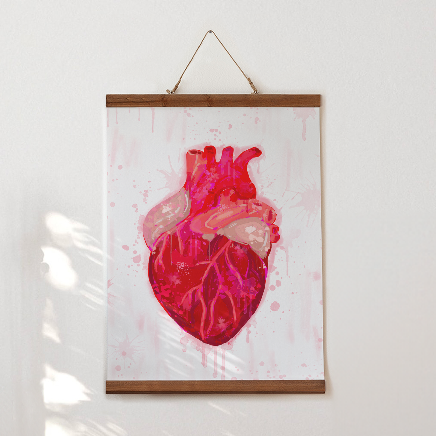 Valentine's Day Art Print, Anatomical Heart Decor, Trendy Colorful Wall Poster, Pop Art: 11x14 print on paper