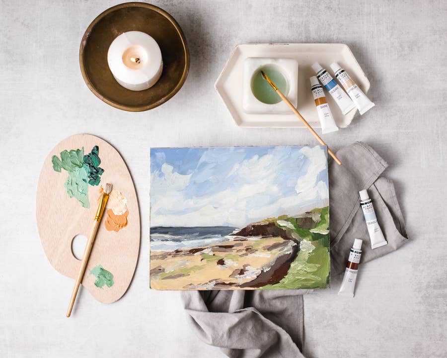 Seashore Path painting kit, impressionist painting kit