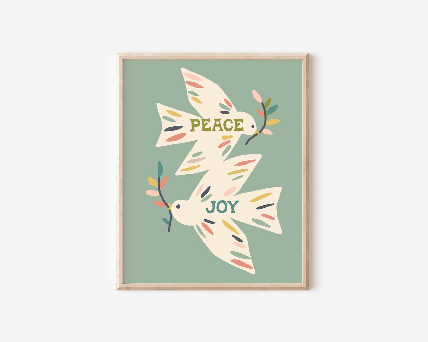 Peace Birds 8x10 Art Print on Canvas Paper (Unframed)