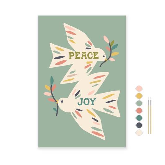 Peace Birds 12 x 18" Paint by Number Kit: Kit + Magnetic Frame