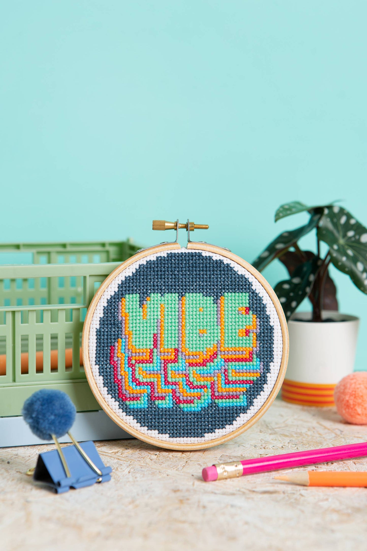 Vibe Mini Cross Stitch Kit | Beginner Craft Kit