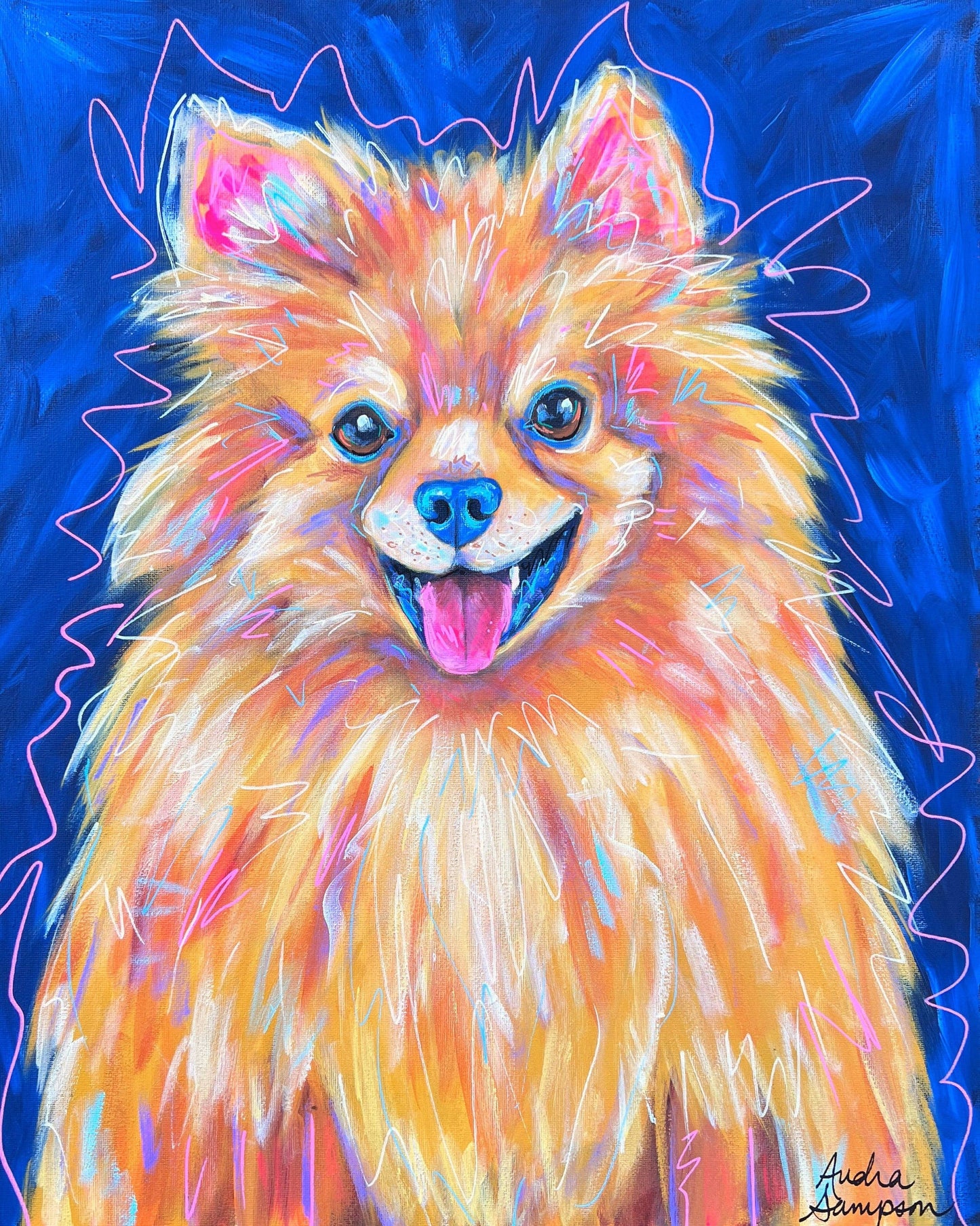 Pomeranian Dog Art Print Pet Gift: 5x7