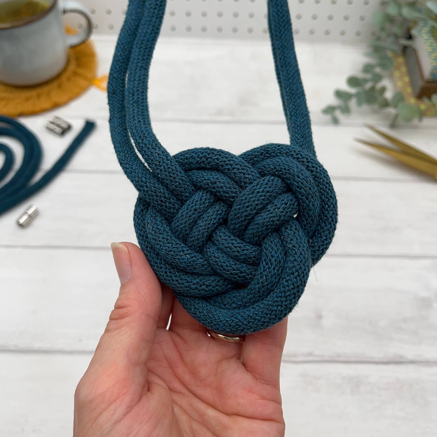 Macrame Kit, Rope Jewellery - Yellow, Navy and White