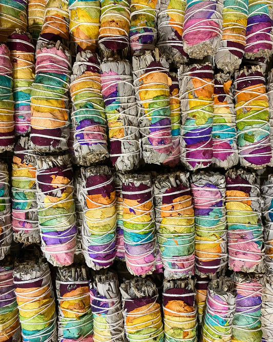 Chakra Rose Smudge Sticks | Rainbow Rose Smudging Natural