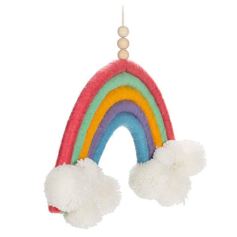 Lg Pompom Rainbow-14"W-1918