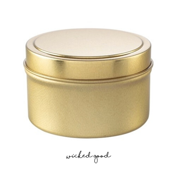 Custom Soy Candle | Gold Tin Your Logo + Brand Candles: ROSE NOIR