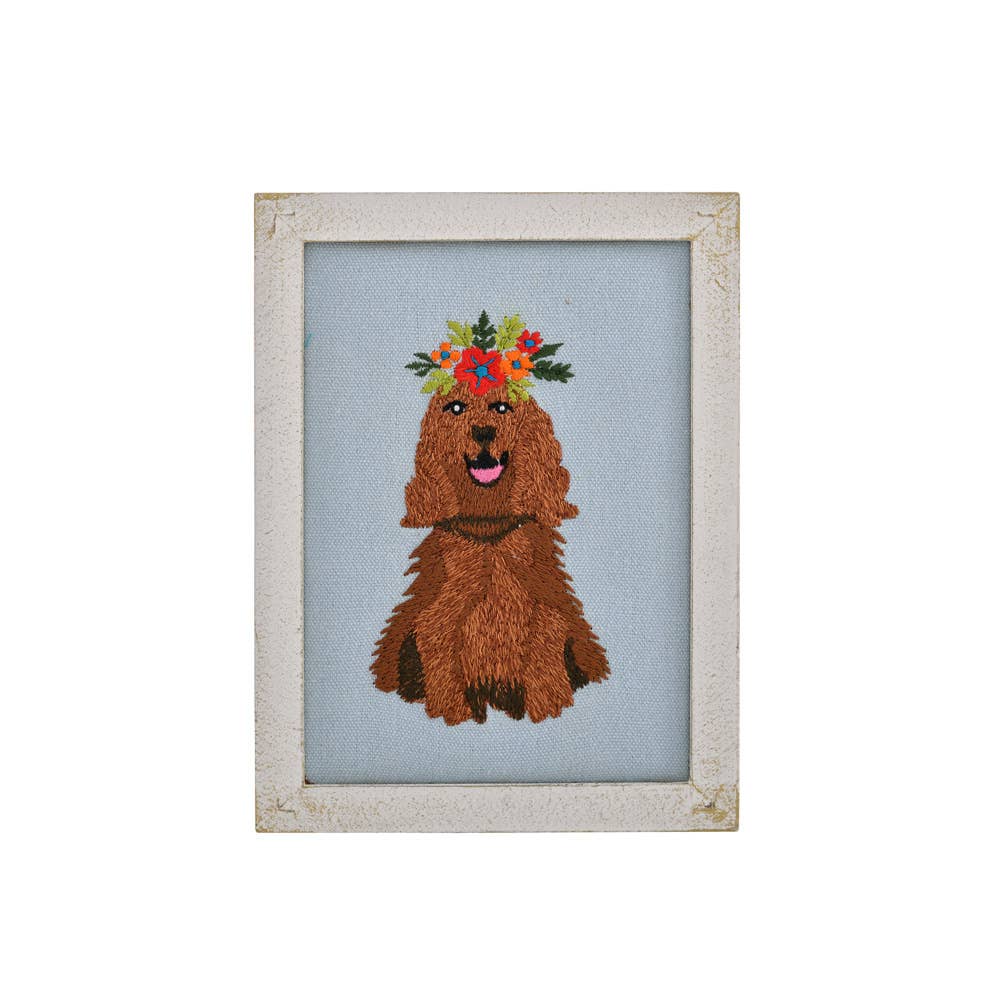 DOG BLUE BASE WALL ART 6x8"