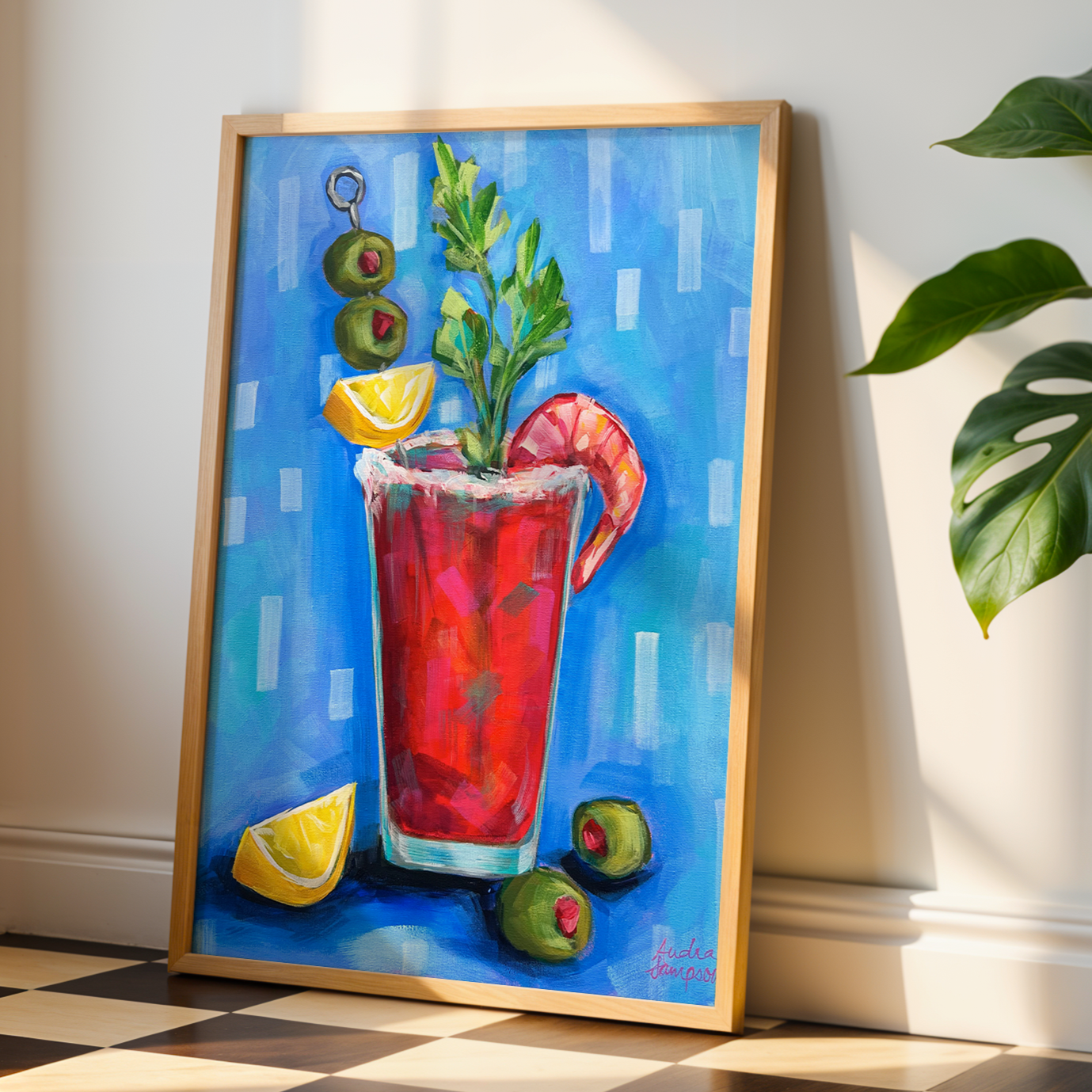 Cocktail Wall Art, Bar Cart, Dopamine Decor, Colorful Kitchen Poster, Food Art Prints: 16x20 print on paper