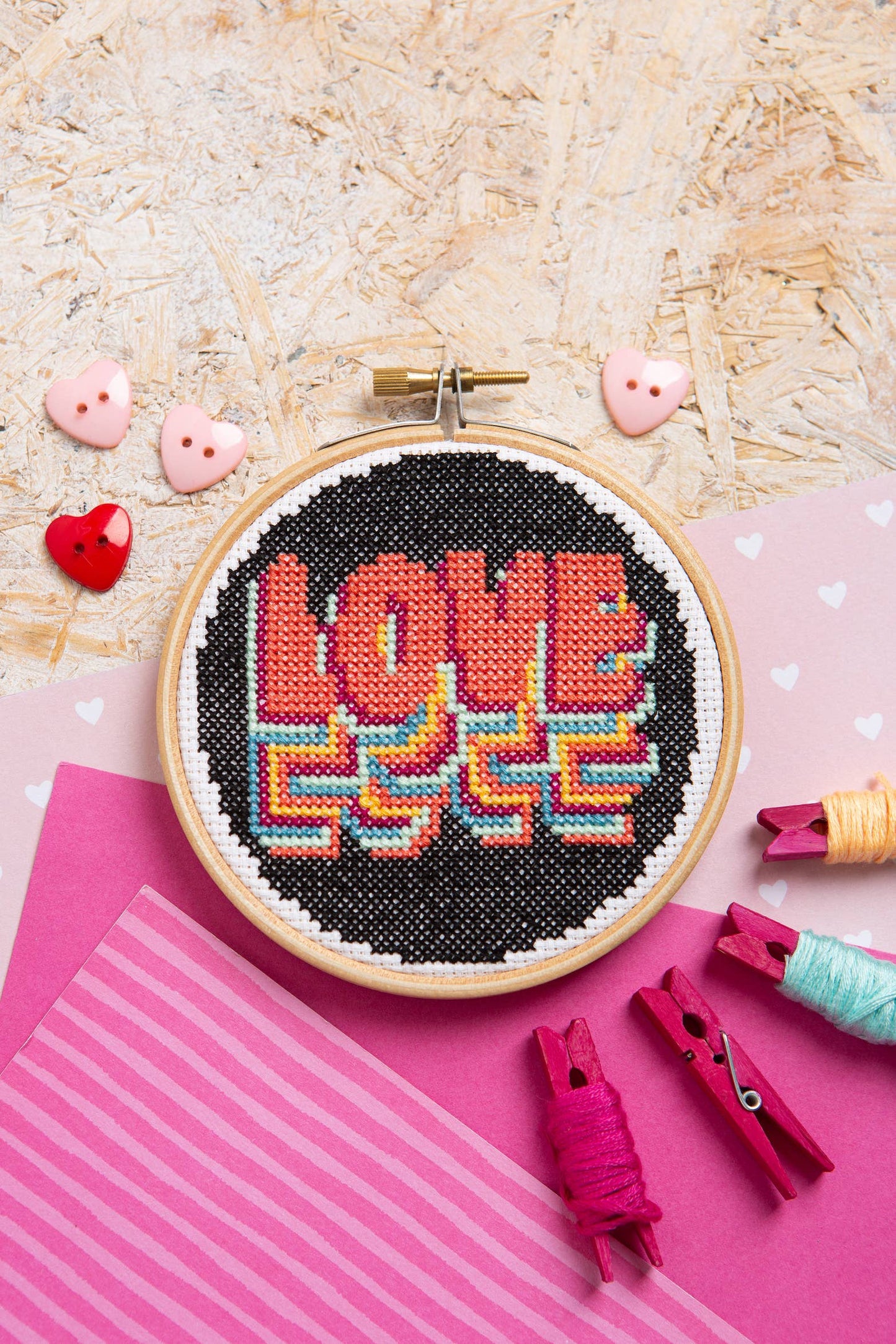 Love Mini Cross Stitch Kit | Beginner Craft Kit