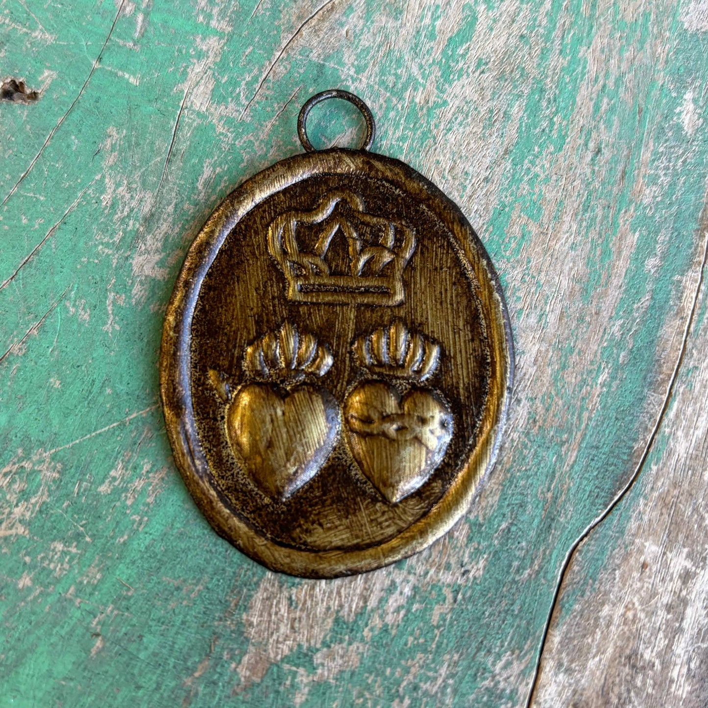 Brass Medallions: Oval Sacred Heart