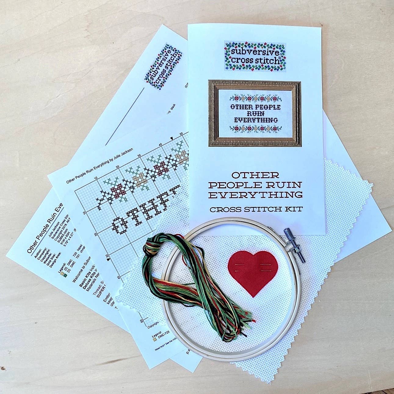 Ornate DIY Customizable Heart : Deluxe Cross Stitch Kit