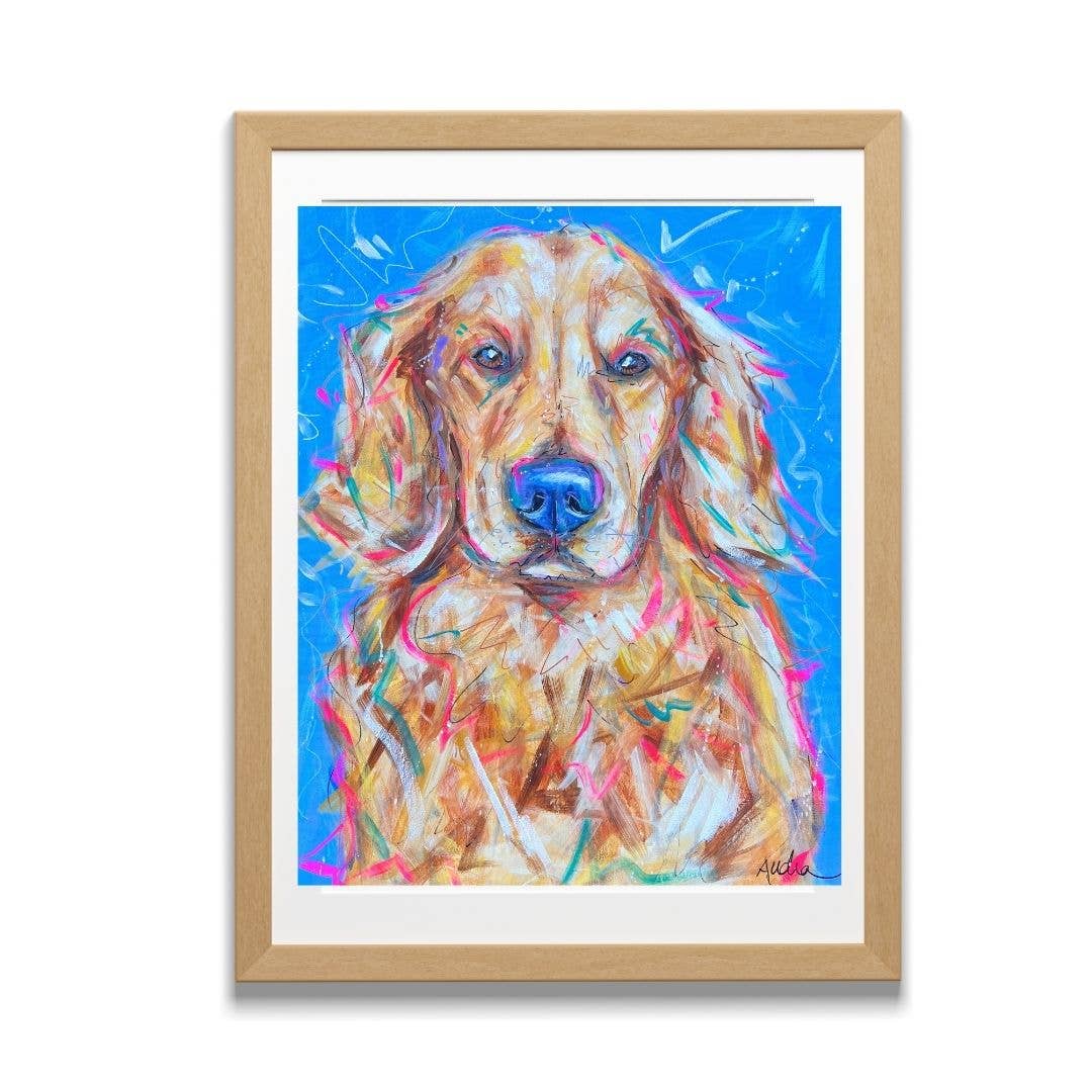 Golden Retriever Dog Art Print Pet Gift: 5x7