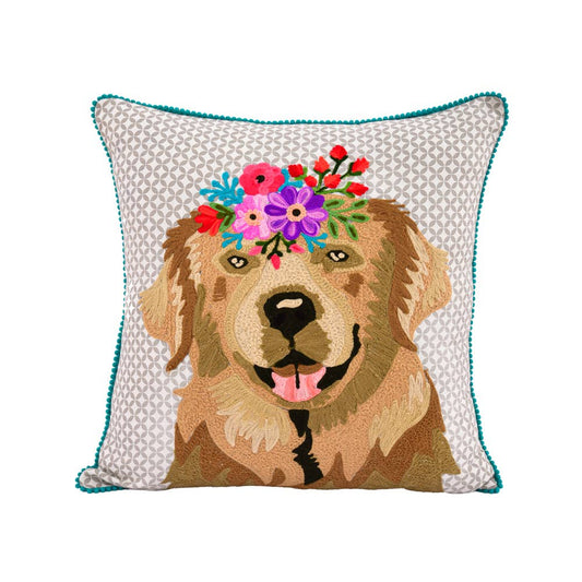 GOLDEN RETRIEVER DOG PILLOW 18x18"